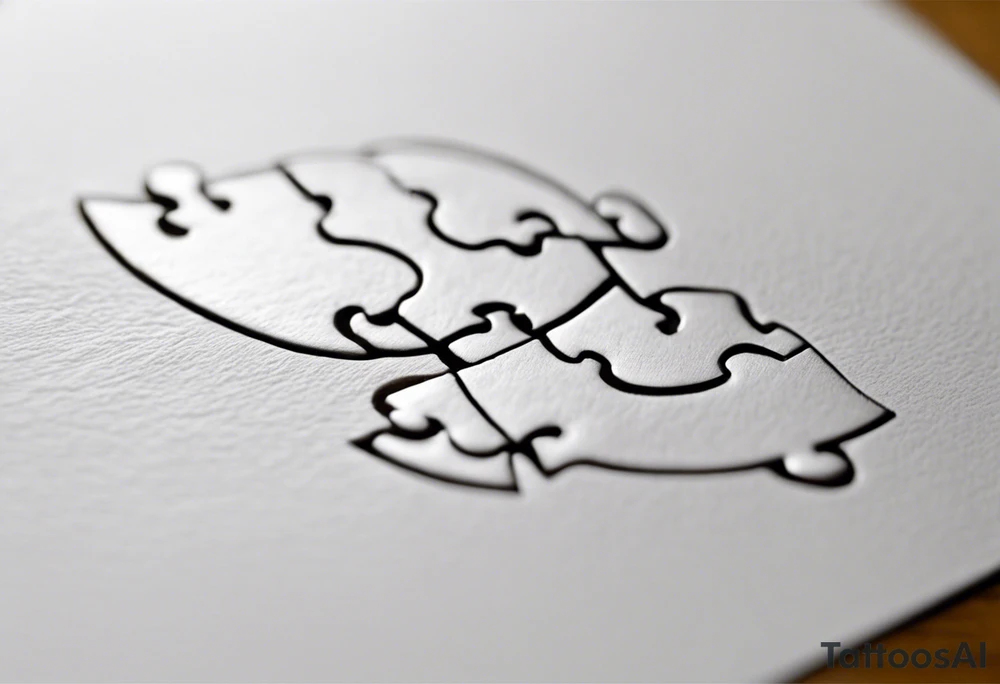 Puzzle Piece: A fine, clean outline with no shading, keeping the design light and elegant. Two pieces connected. 
Handwritten Text: inside the puzzle piece, your sister’s words “to my favorite sister,” carefully preserving the integrity of her handwriting.
This will create a balanced, meaningful design that's simple yet full of emotion—perfect for a small ankle tattoo. tattoo idea