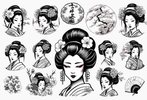 Geisha sakura tattoo idea