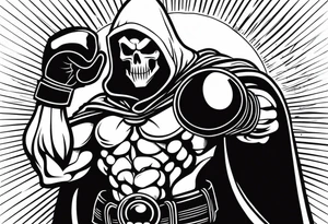Reaper with boxing gloves tattoo idea