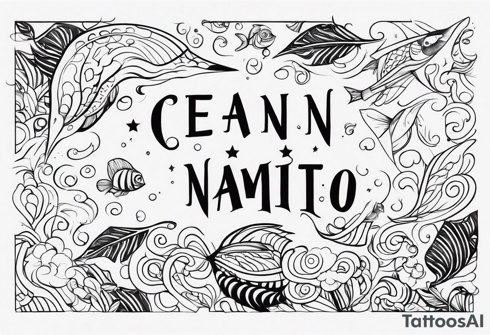 Just a name Oceanito with good font tattoo idea