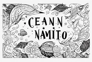 Just a name Oceanito with good font tattoo idea