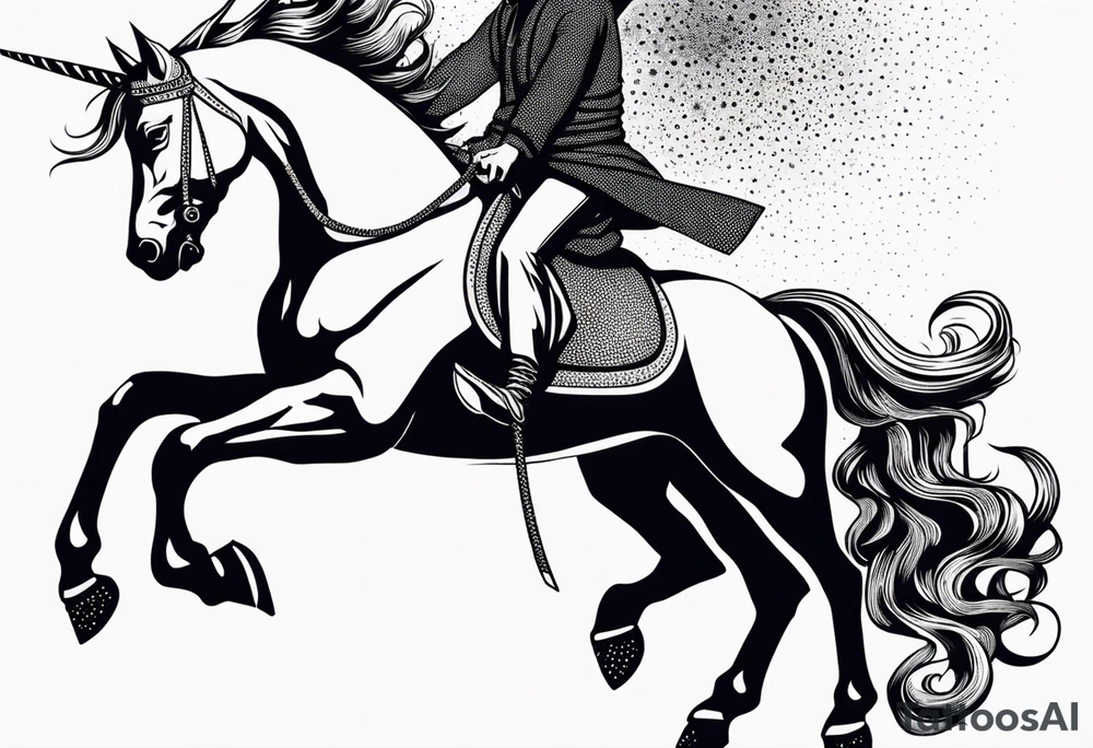 naruto riding a unicorn tattoo idea
