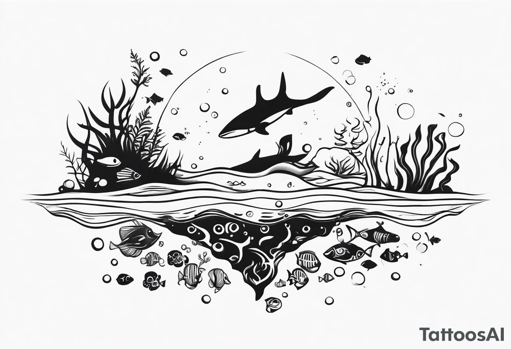 Upside down underwater tattoo idea