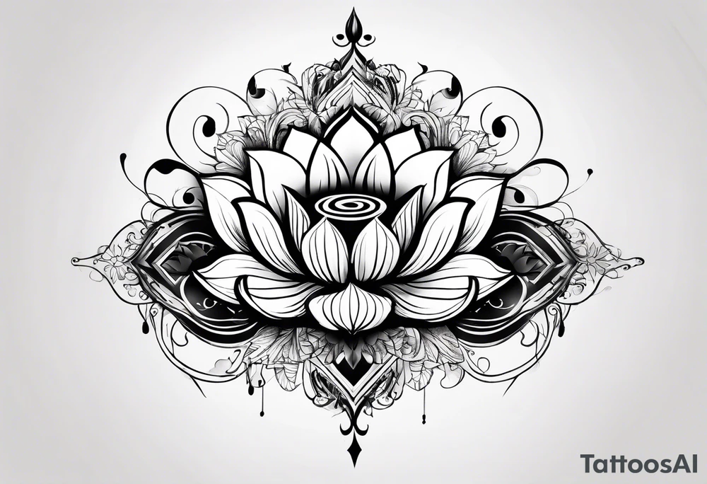 Lotus music notes tattoo idea