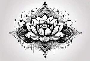 Lotus music notes tattoo idea