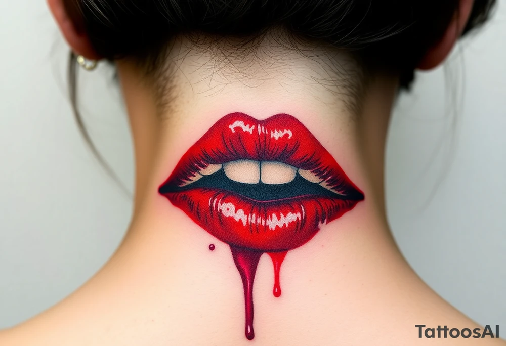 Stain from lipstick kiss tattoo idea