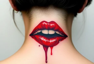 Stain from lipstick kiss tattoo idea