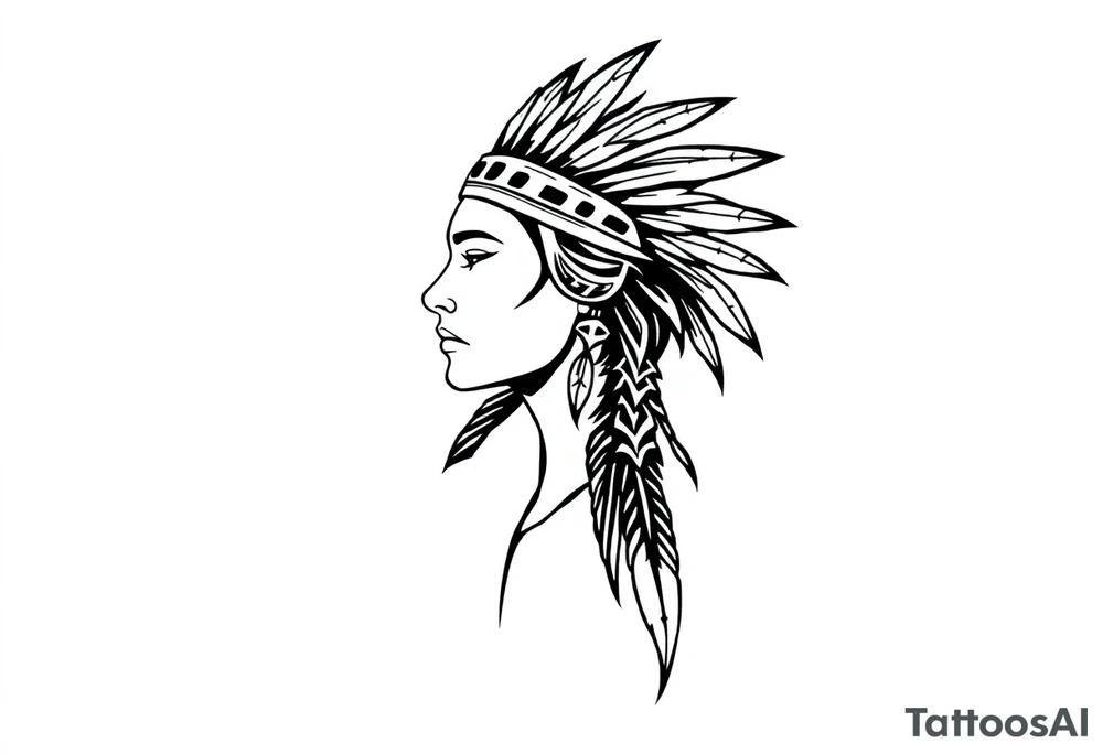 Native American female tattoo idea