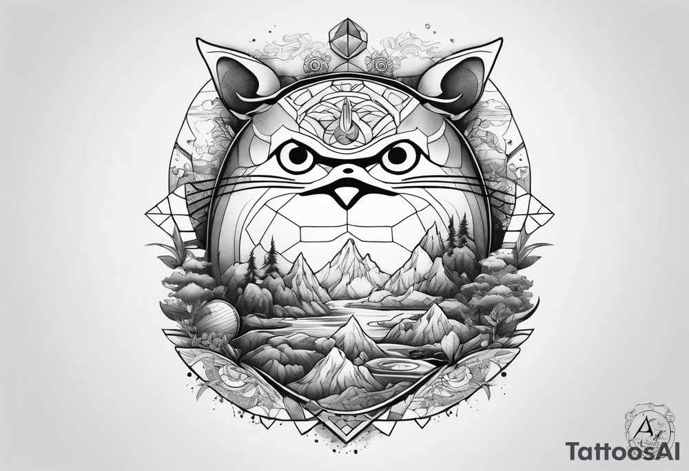 studio ghibli sleeve tattoo idea