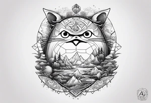 studio ghibli sleeve tattoo idea