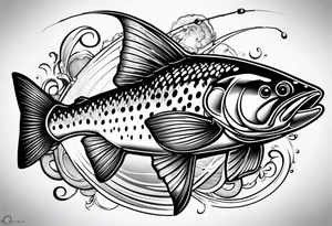 fly fishing trout tattoo idea