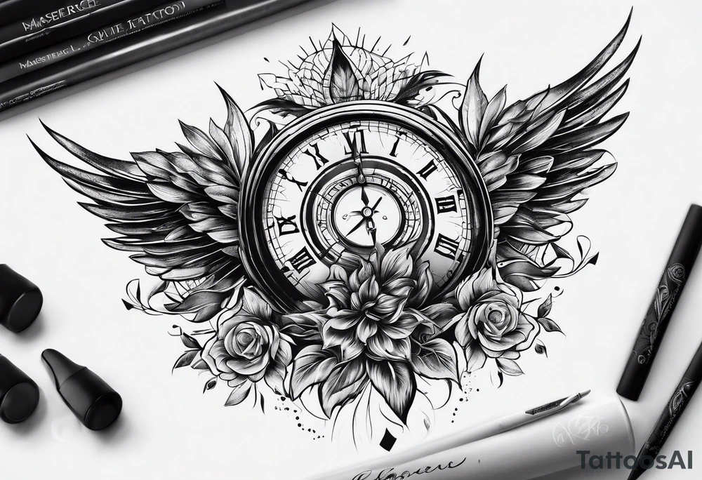 kompass mit L un C tattoo idea