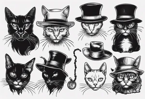 black cat with a hat tattoo idea