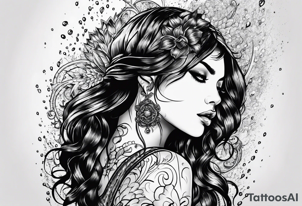 a shower that rains cold water tattoo idea