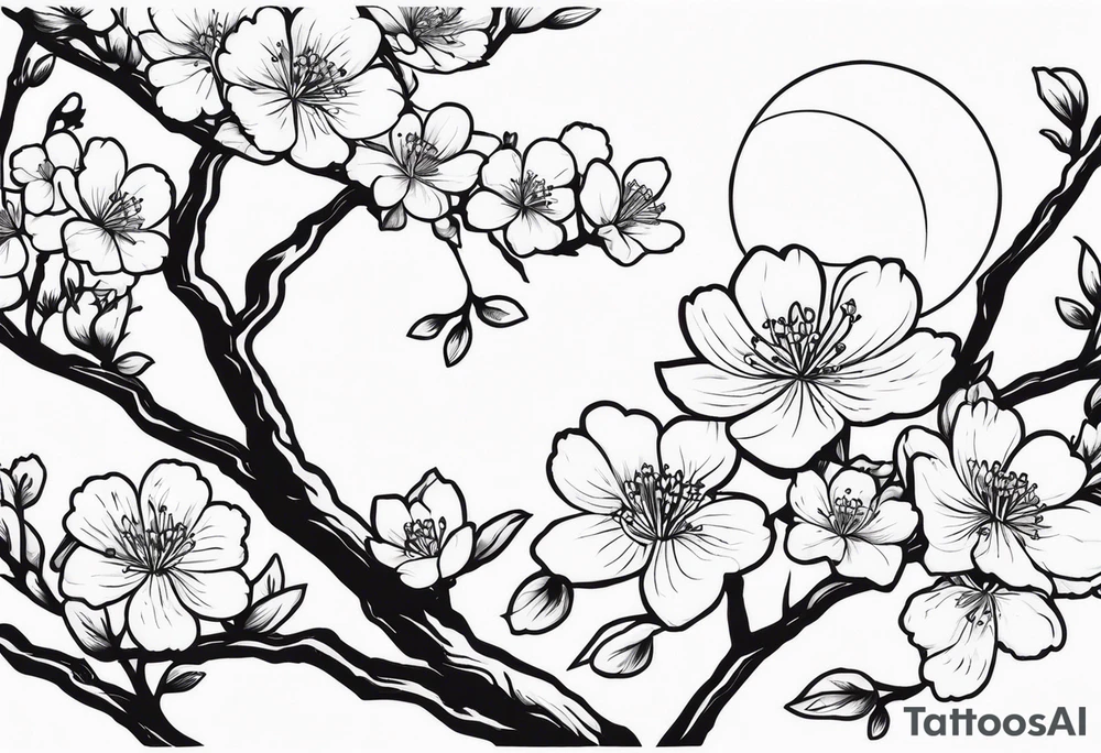 I love you in another language with cherry blossom trees coming im and out of it tattoo idea