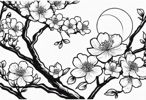 I love you in another language with cherry blossom trees coming im and out of it tattoo idea