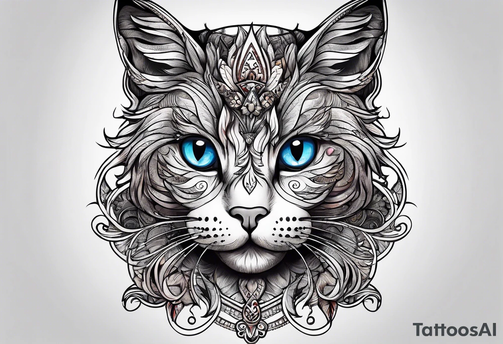 Cat made out of playing cards tattoo idea
