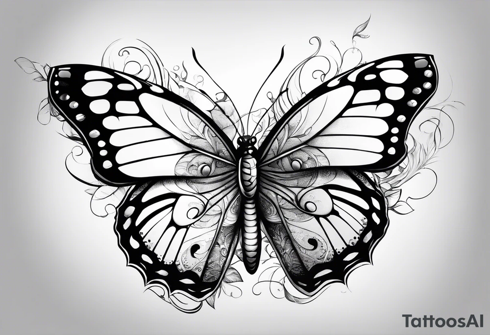Butterfly not girly tattoo idea