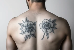 Floral tattoo showing the dissonance between a people pleaser and a rebel tattoo idea