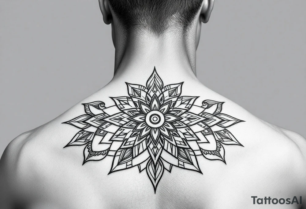Mandala pattern back tattoo tattoo idea