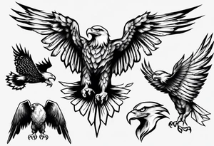free bird eagle and American flag tattoo idea