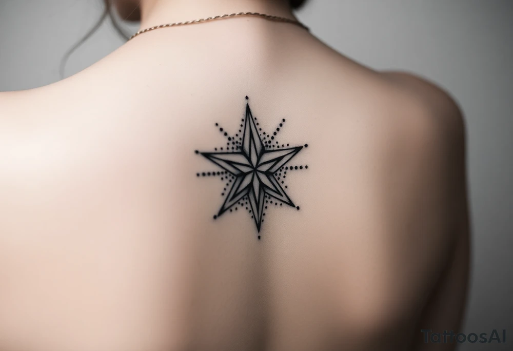 A star tattoo design. . black and white. small tattoo idea