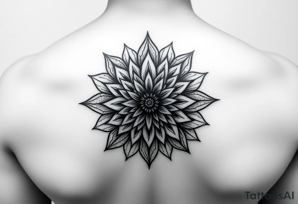Dahlia mandala tattoo idea