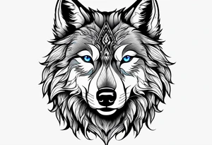 wolf with blue eyes tattoo idea