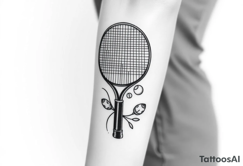 Racket sports tattoo which should have table tennis, badminton and tennis tattoo idea