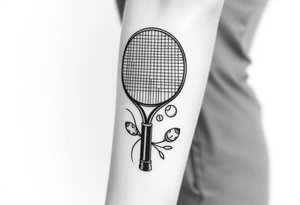Racket sports tattoo which should have table tennis, badminton and tennis tattoo idea