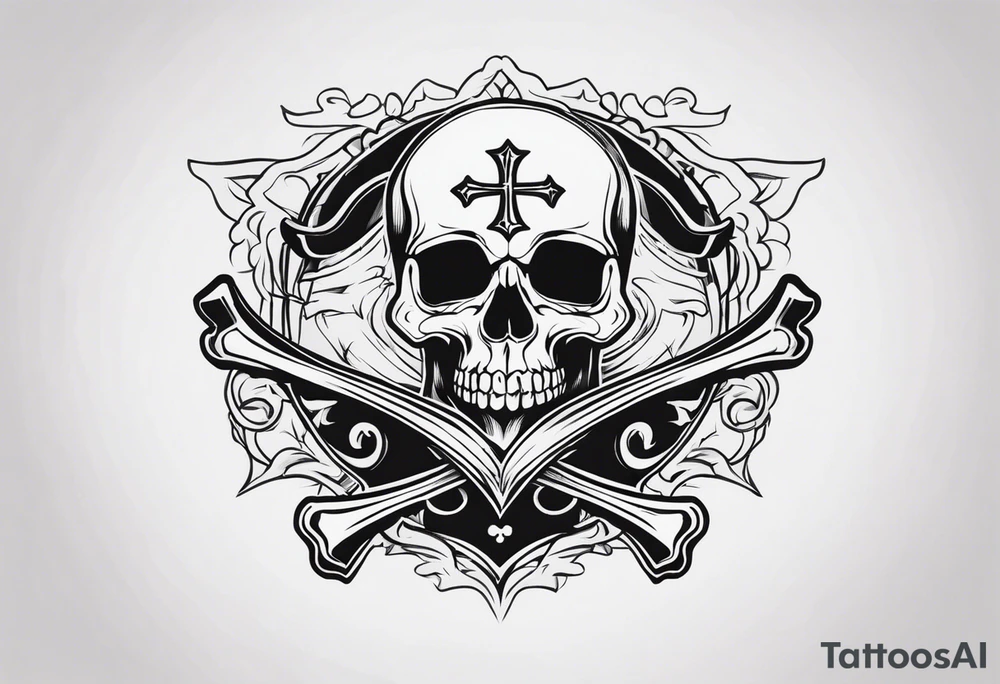 Skull and cross bones tattoo idea