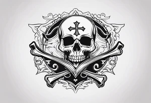 Skull and cross bones tattoo idea