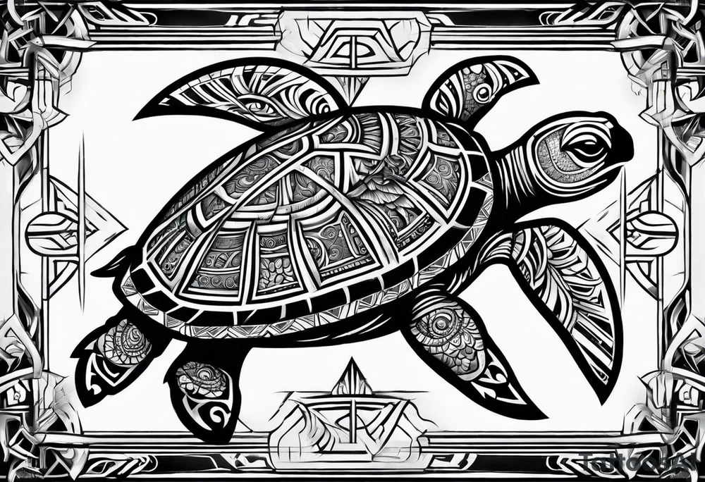 Tribal turtle tattoo idea