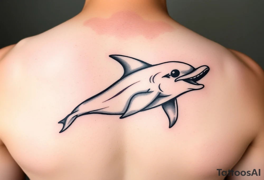 Cartoon horney teen age dolphin tattoo idea