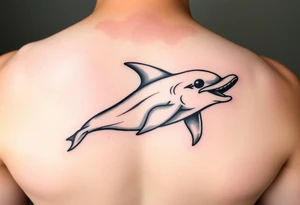 Cartoon horney teen age dolphin tattoo idea