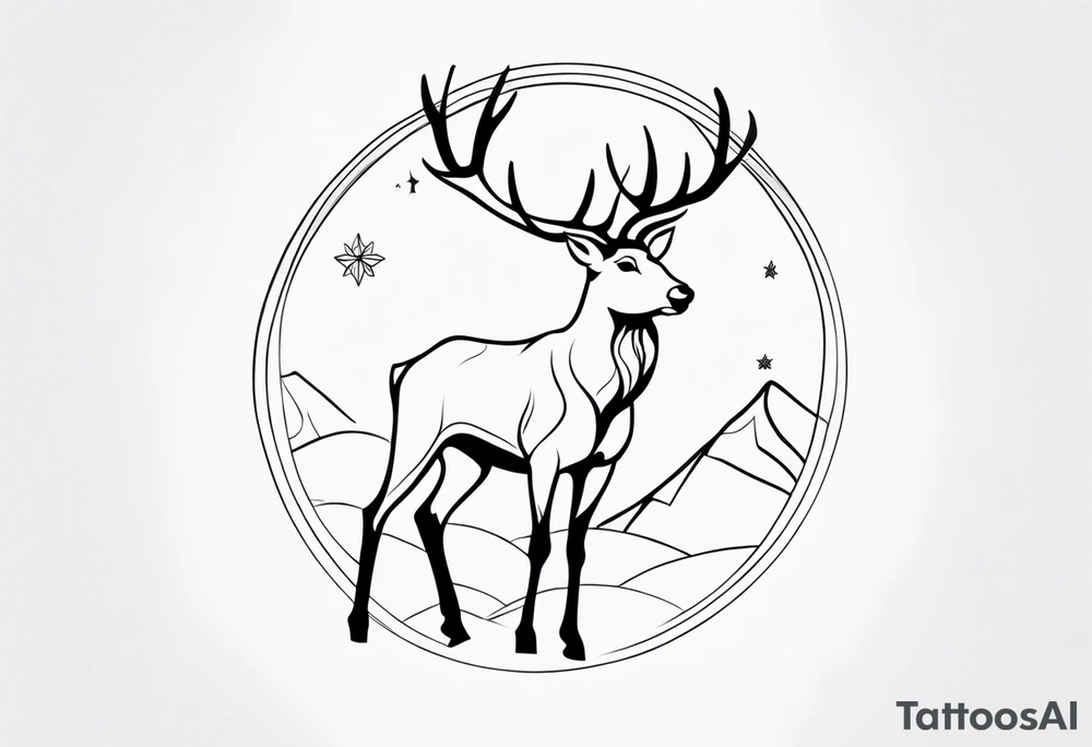 Magical Reindeer tattoo idea