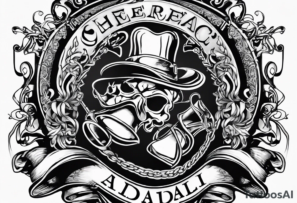 Cheers Mate text, armband +Cancer Ribbon tattoo idea