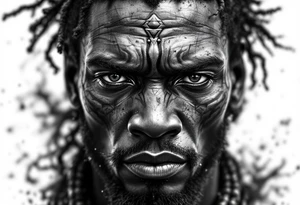 Black African god tribal tattoo idea