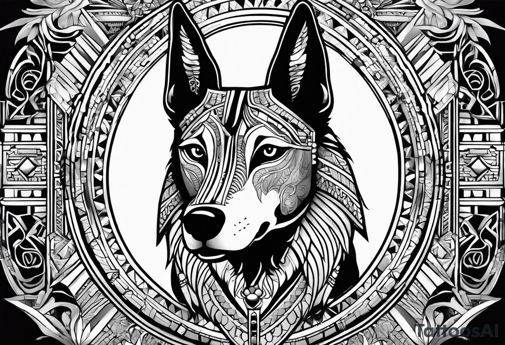 Egyptian dog god tattoo idea