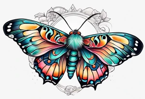 Bubbles moth branch tattoo idea