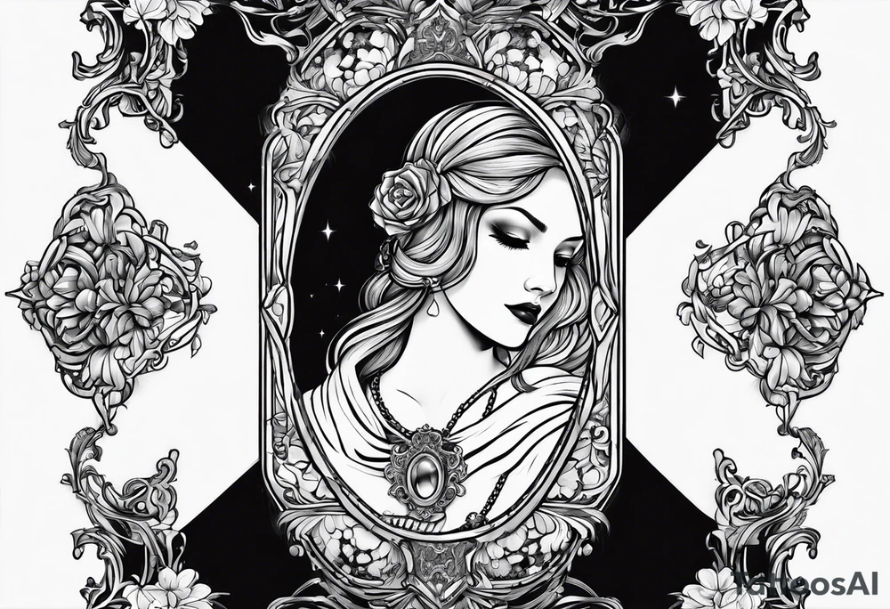 Gothic mirror tattoo idea