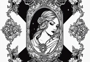 Gothic mirror tattoo idea