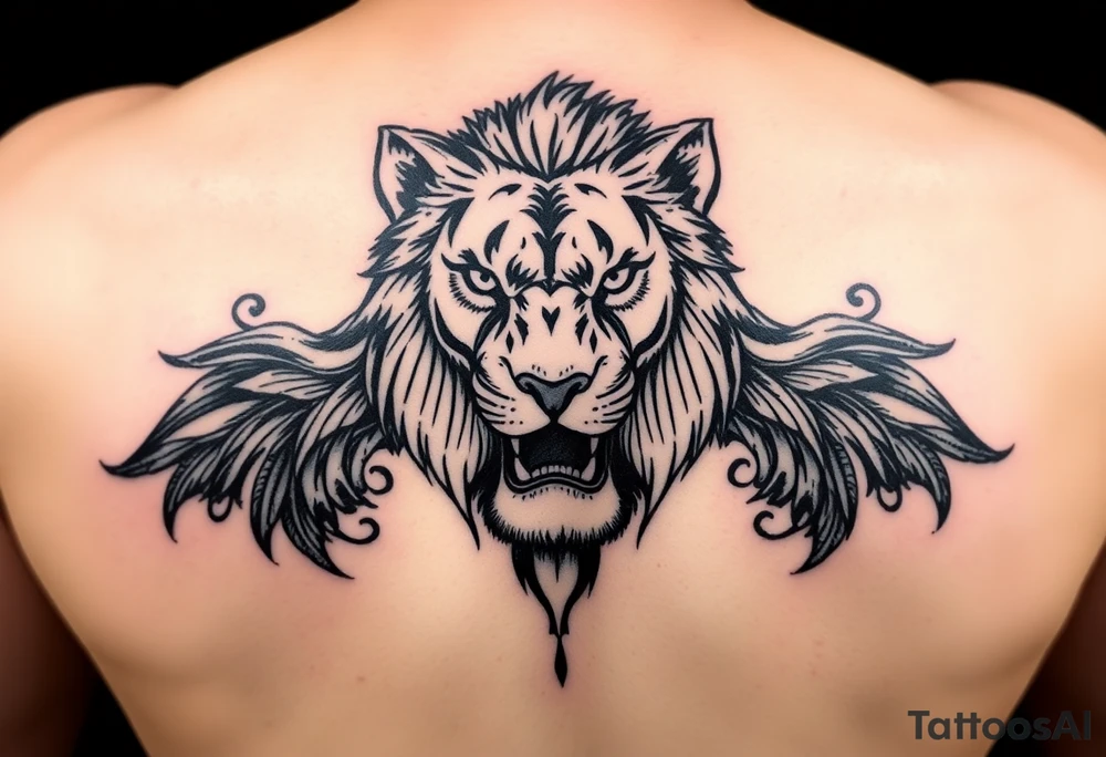 Powerful lion tattoo tattoo idea