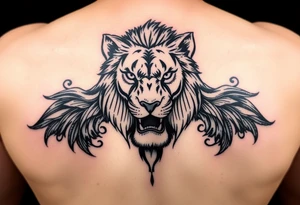 Powerful lion tattoo tattoo idea