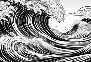 Waves background tattoo idea