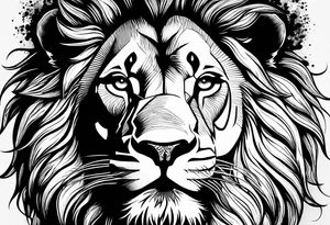 lion blind in one eye tattoo idea