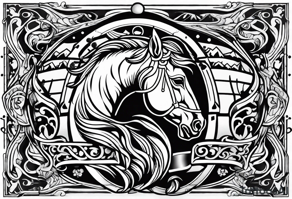 Horseshoe and mud tracks tattoo idea