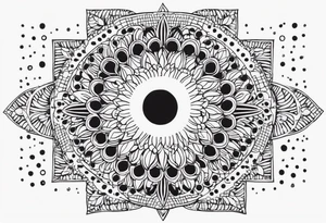 simple sunshine shape made of dots tattoo idea