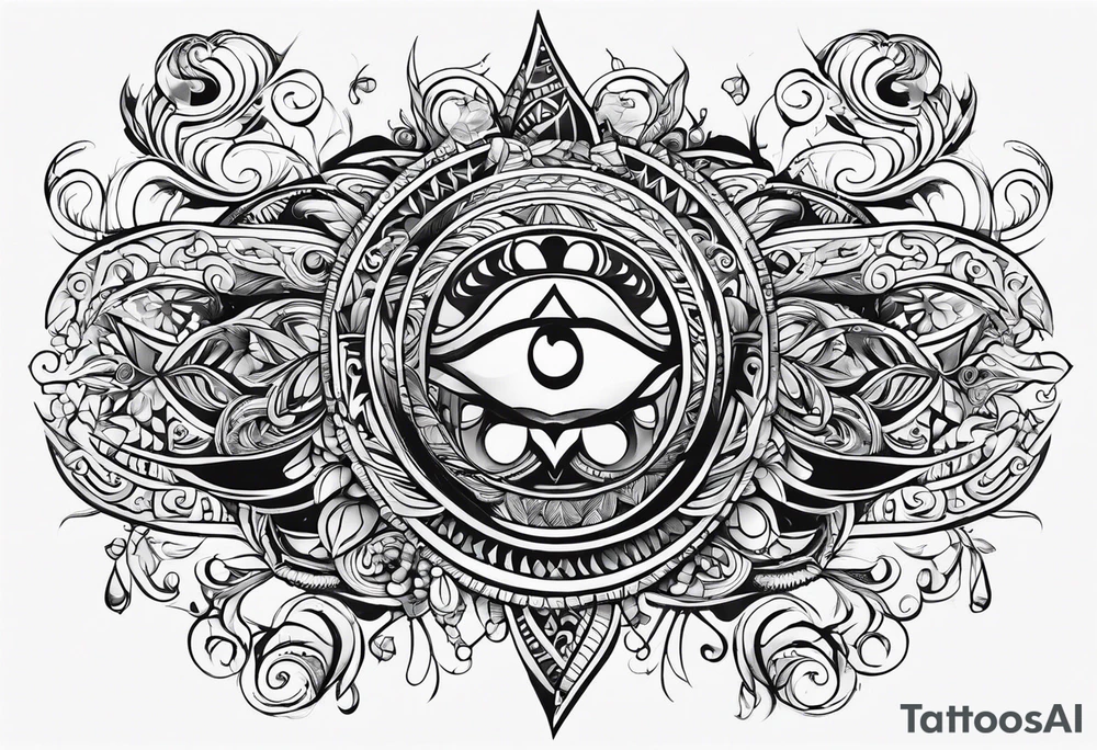 Water flowing tribal designed tattoo tattoo idea