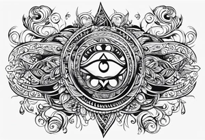 Water flowing tribal designed tattoo tattoo idea